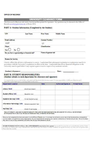 FREE 50 University Forms In PDF MS Word MS Excel