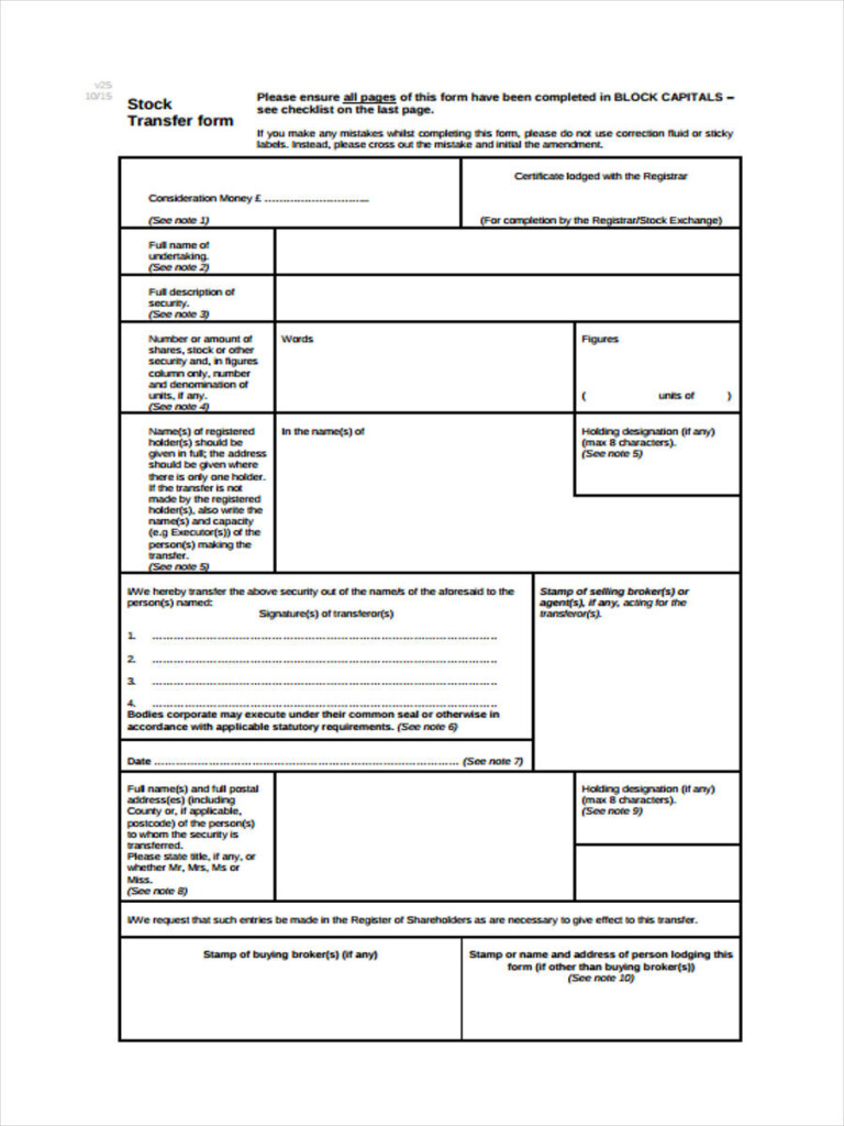 FREE 6 Blank Transfer Forms In PDF