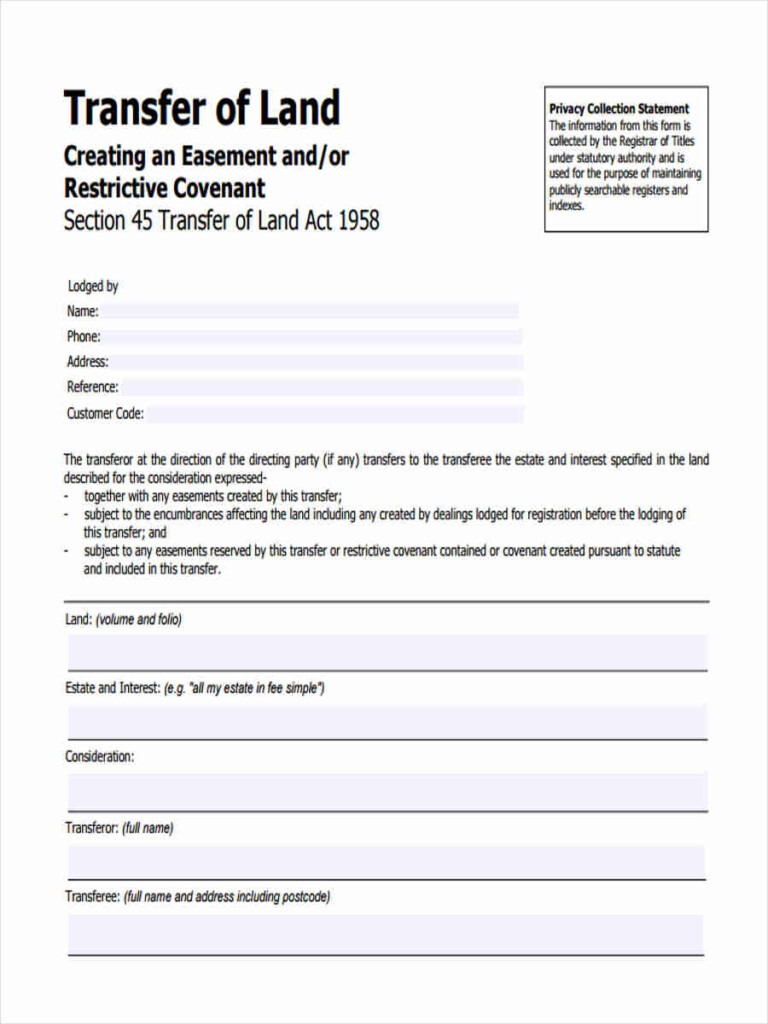 FREE 6 Land Transfer Form Samples In PDF MS Word