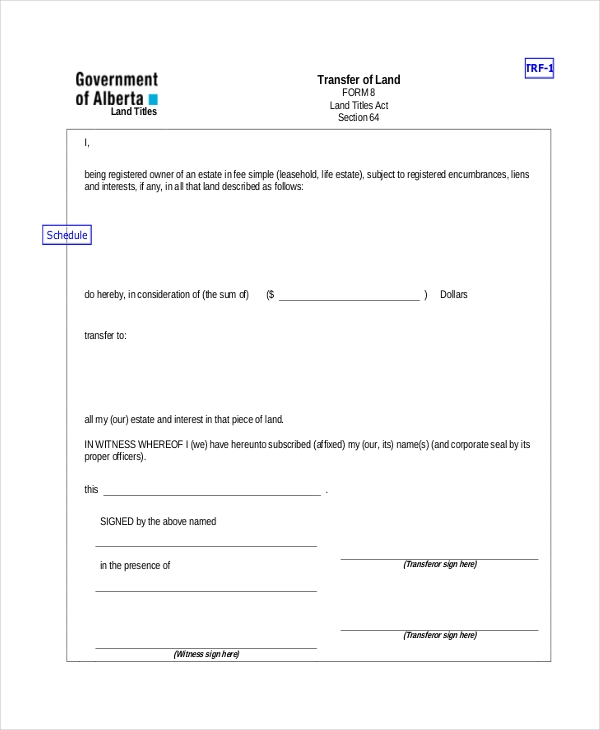 FREE 8 Sample Title Transfer Forms In PDF
