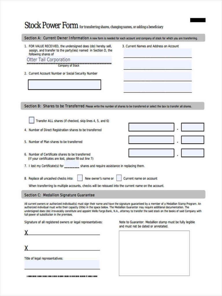 FREE 8 Stock Transfer Forms In PDF Ms Word