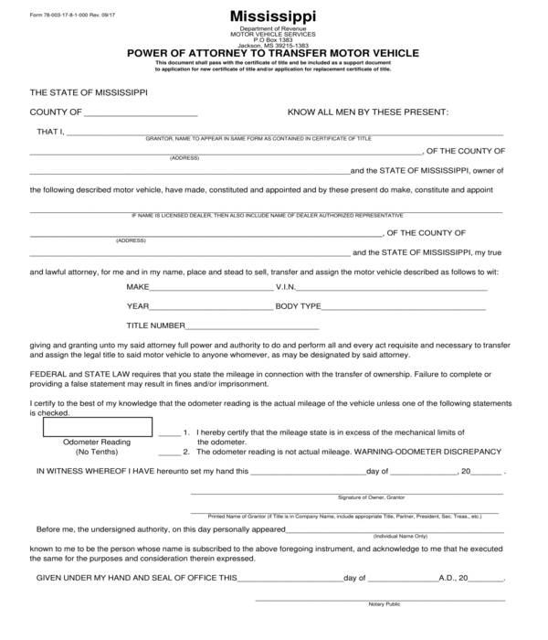 FREE 8 Vehicle Power Of Attorney Forms In PDF MS Word