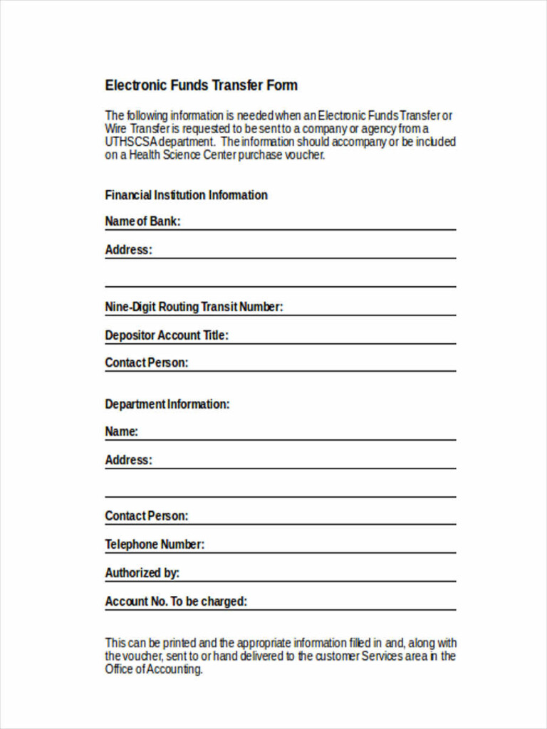 FREE 9 Sample Fund Transfer Forms In MS Word PDF Excel