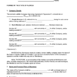 Free Florida LLC Operating Agreement Templates PDF Word EForms