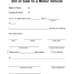 Free Harris County Texas Motor Vehicle Bill Of Sale MV 015 PDF DOCX