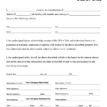 Free Printable Auto Bill Of Sale Form GENERIC Blank Lesson Plan