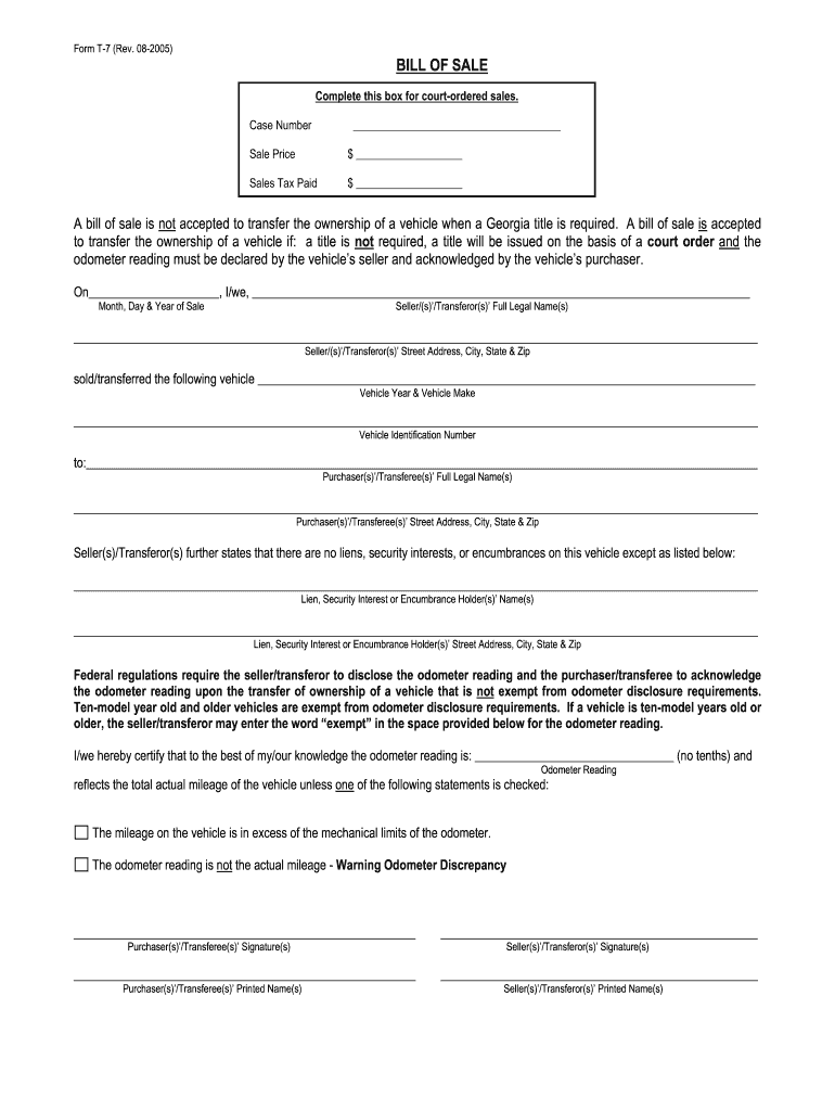 GA Form T 7 2005 Complete Legal Document Online US Legal Forms