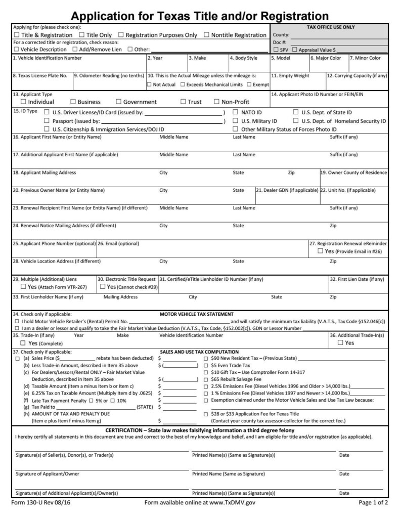 Houston Auto Title Transfer Form PDF By Toonie Yvrmagic Issuu