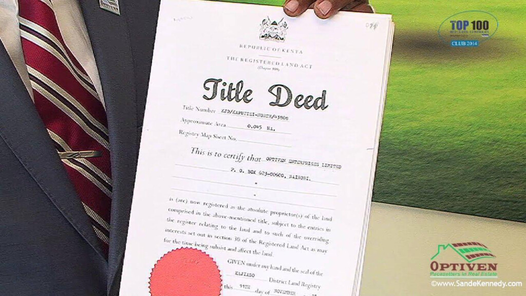 How To Apply For Land Title Deed Transfer Of Ownership In Kenya 