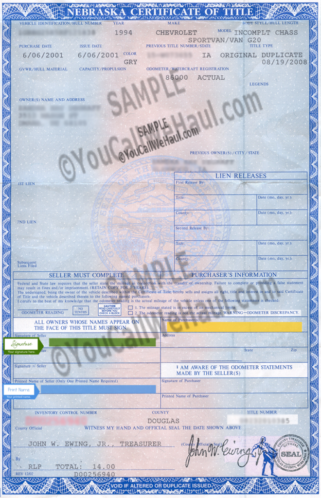 How To Transfer Nebraska Title And Instructions For Filling Out Your Title