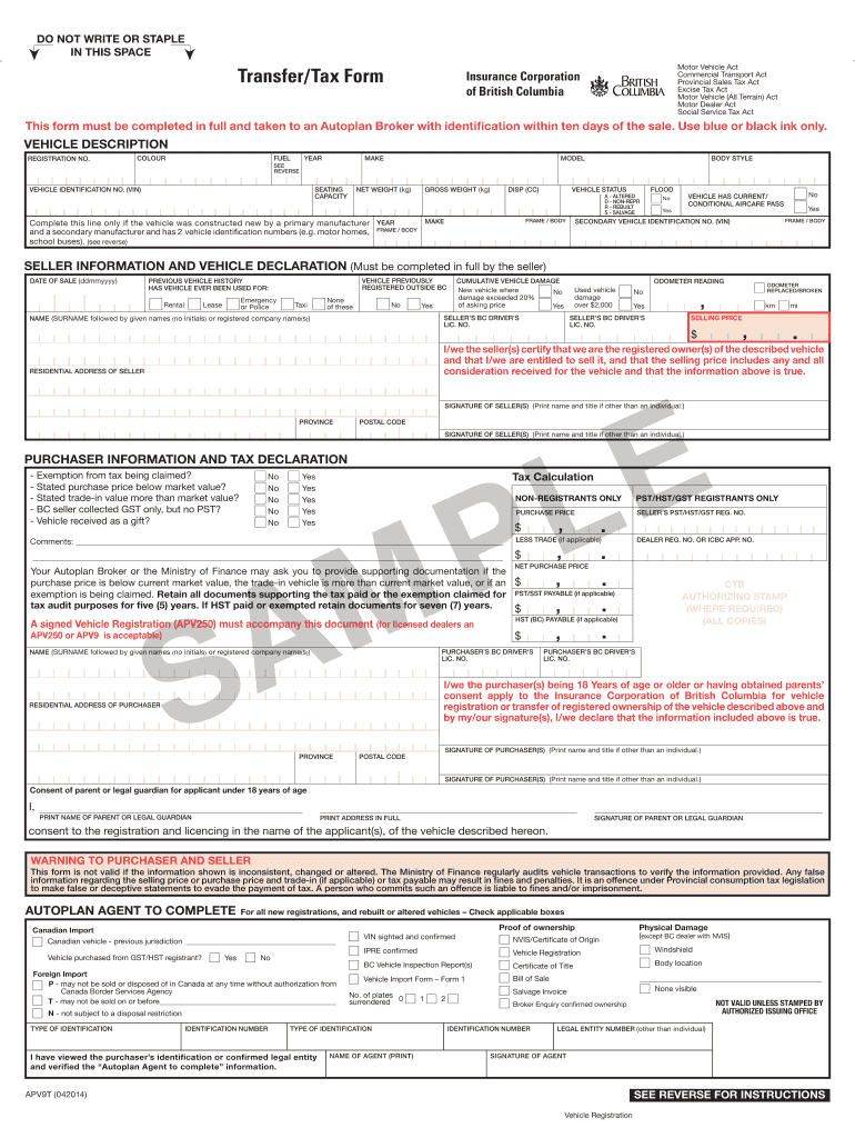 Icbc Transfer Form Fill Online Printable Fillable Blank PdfFiller