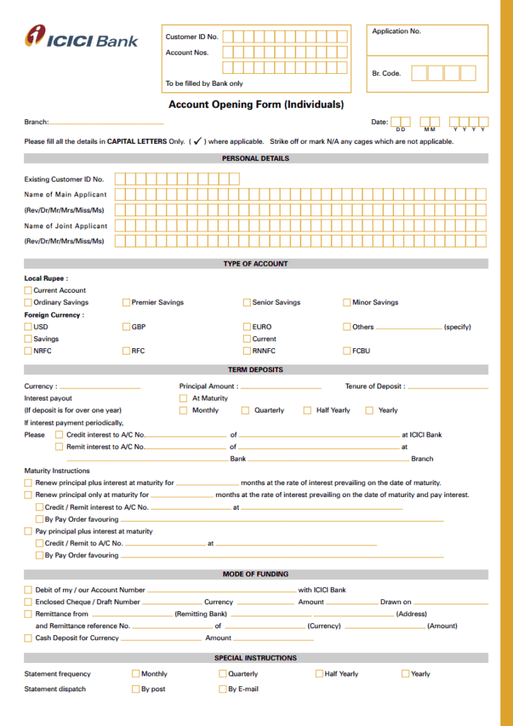 Icici Bank Demat Account Opening Form Pdf Universal Network