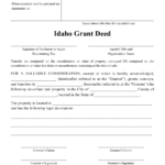 Idaho Grant Deed Form Download Printable PDF Templateroller