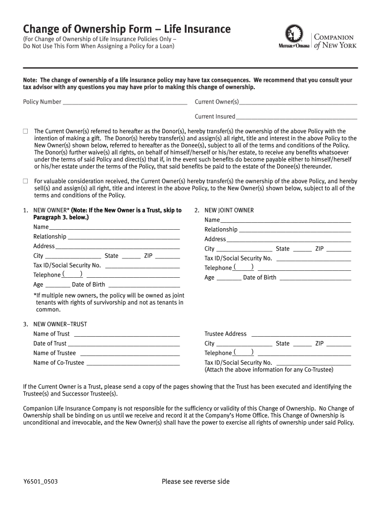 Mutual Of Omaha Change Of Ownership Form Fill And Sign Printable 