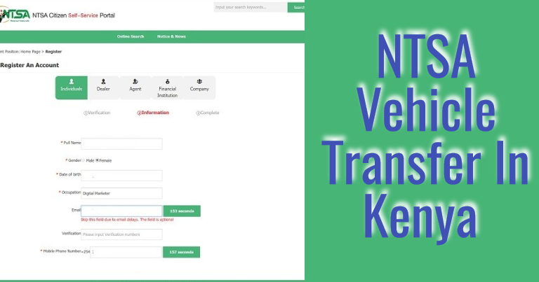 NTSA Motor Vehicle Transfer Form Procedure Fees In Kenya