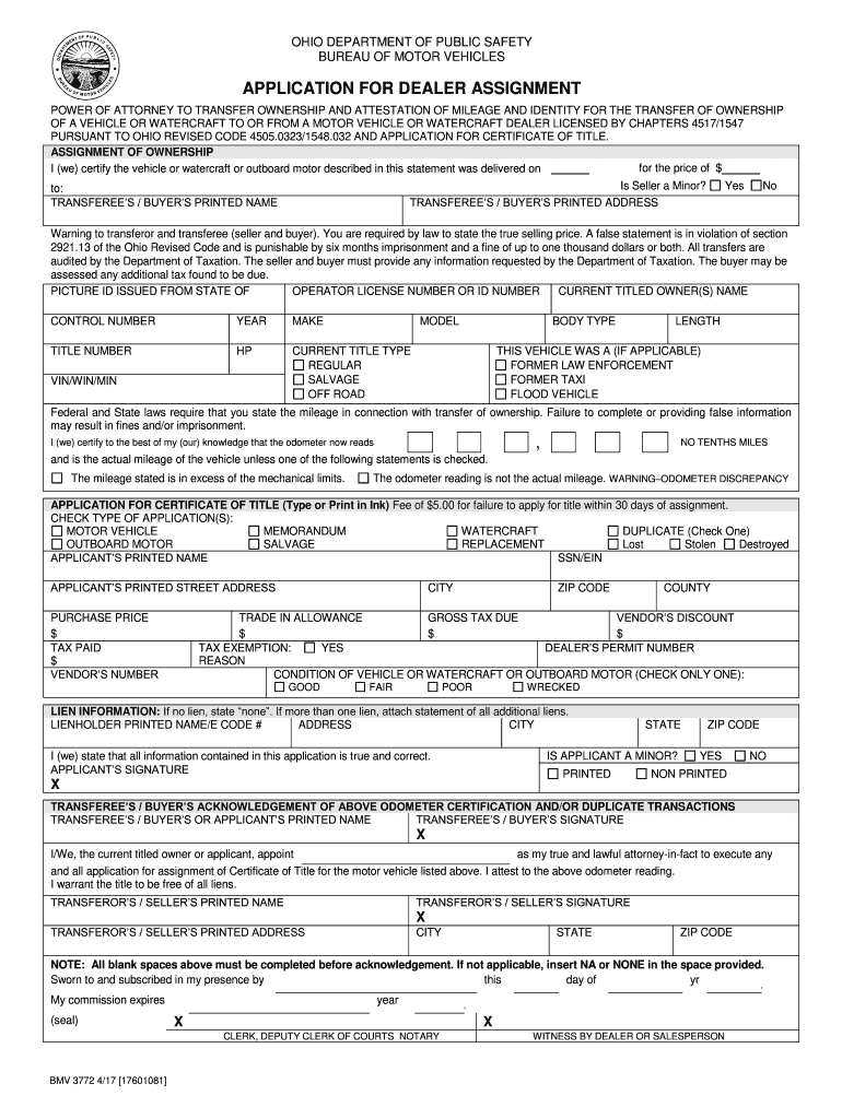 Ohio Title Transfer Request Form Fill Online Printable Fillable
