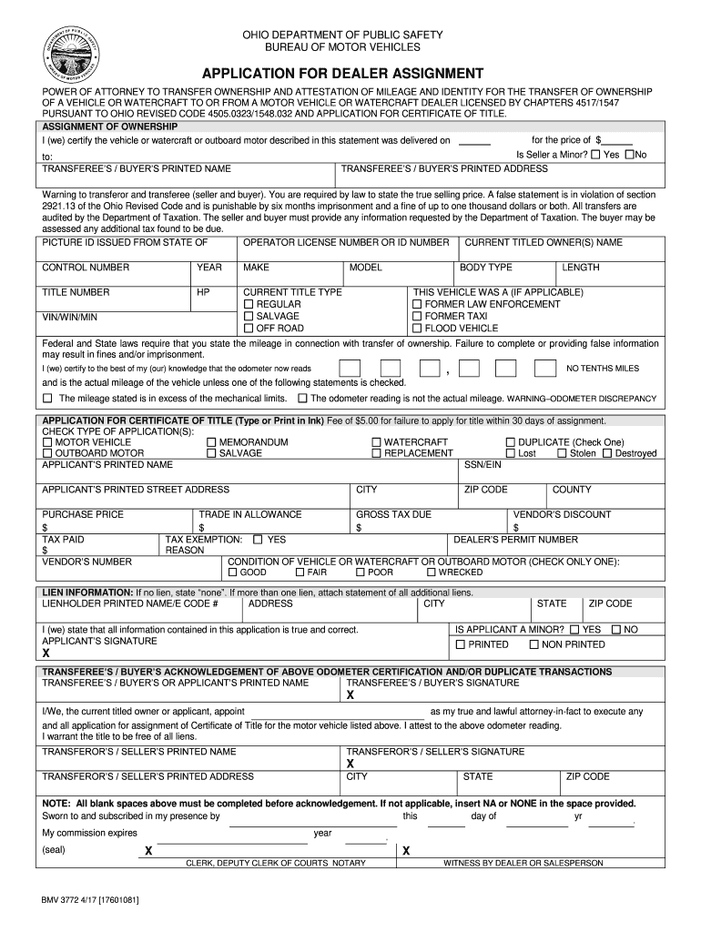 Ohio Title Transfer Request Form Fill Online Printable Fillable 