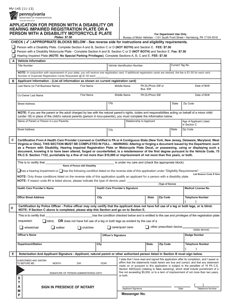 Pa Dmv Forms To Print Fill Online Printable Fillable Blank PdfFiller