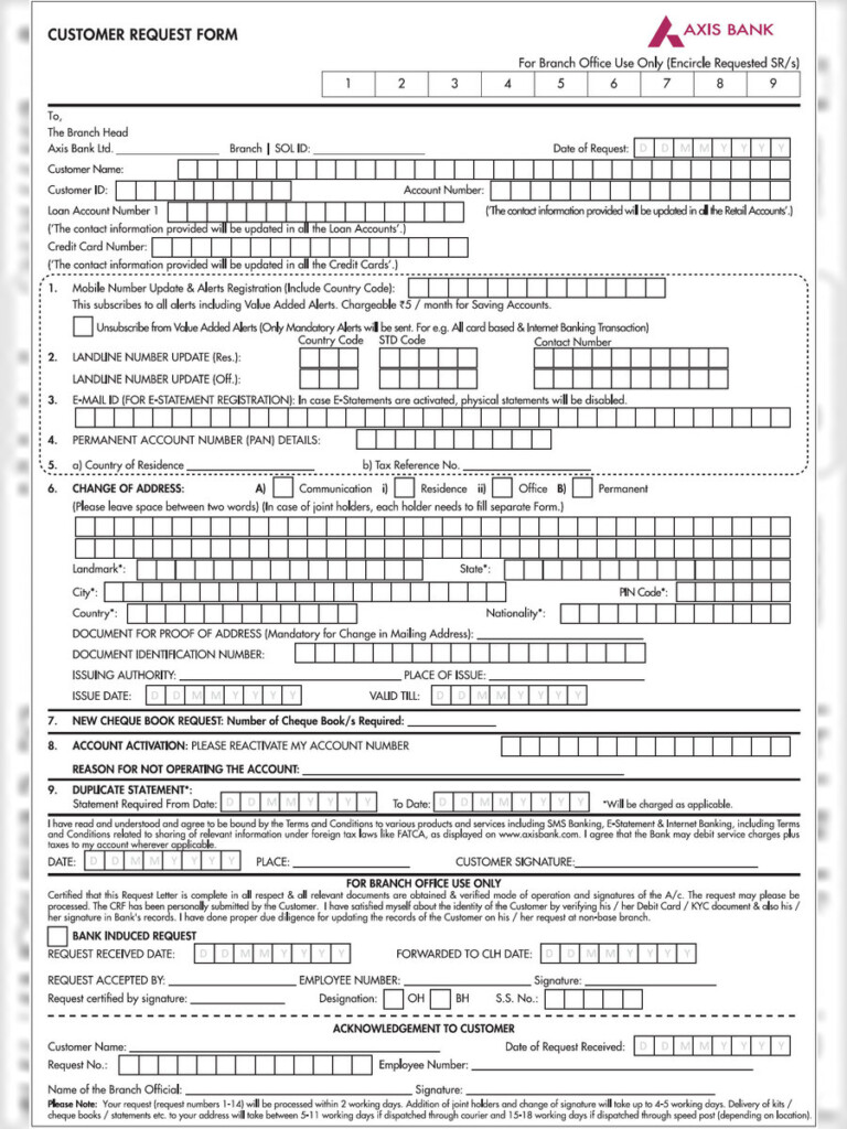  PDF Axis Bank Account Transfer Form PDF Download In English InstaPDF