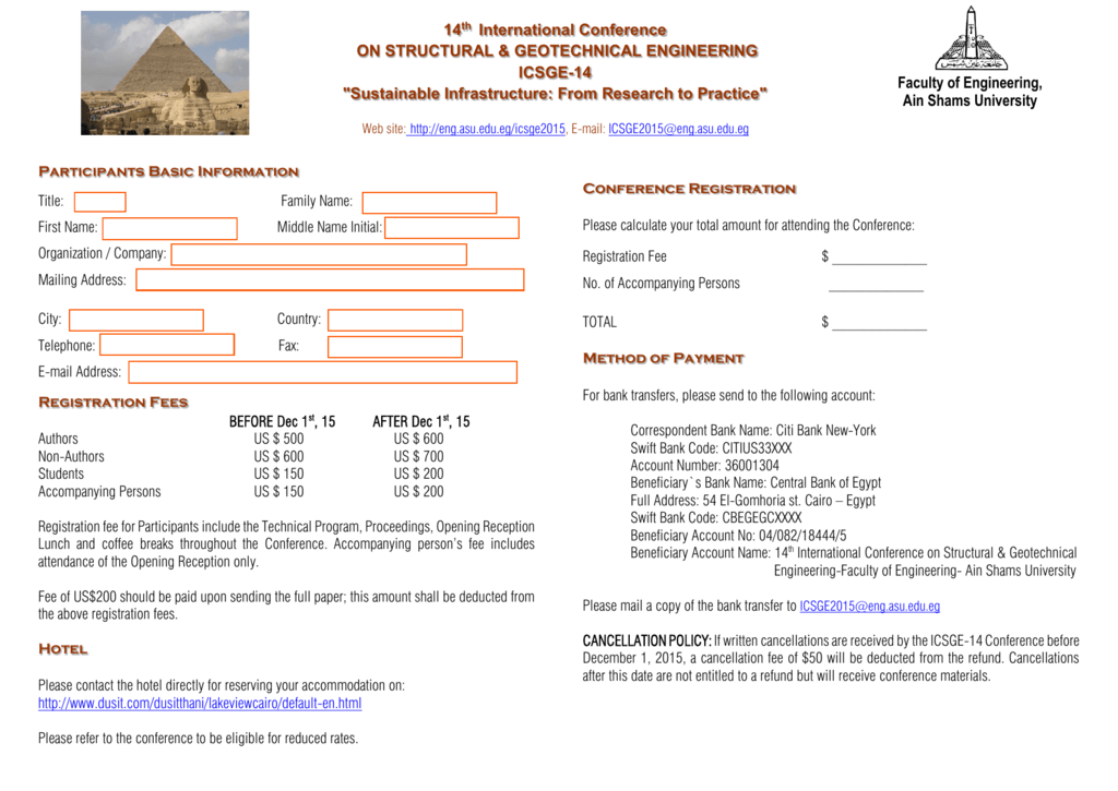 Registration Form For Non Egyptians