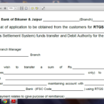 RTGS NEFT Application Form SBBJ