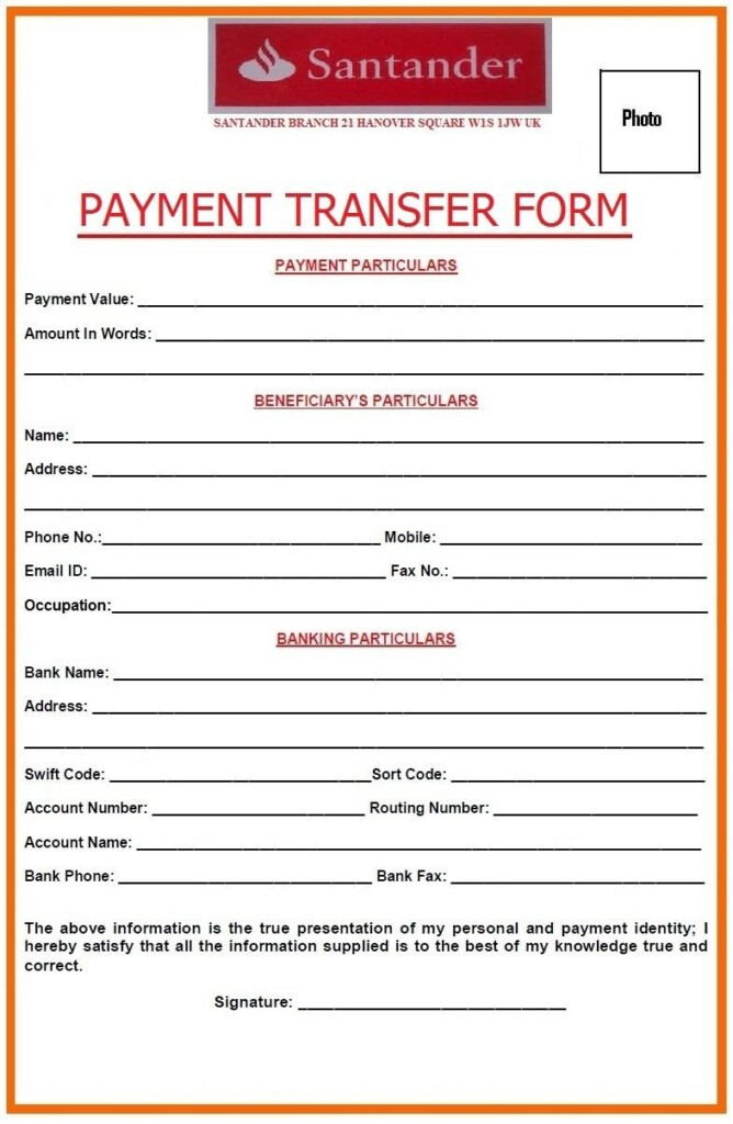 Santander Bank United Kingdom Bank Transfer Form Brendinghat