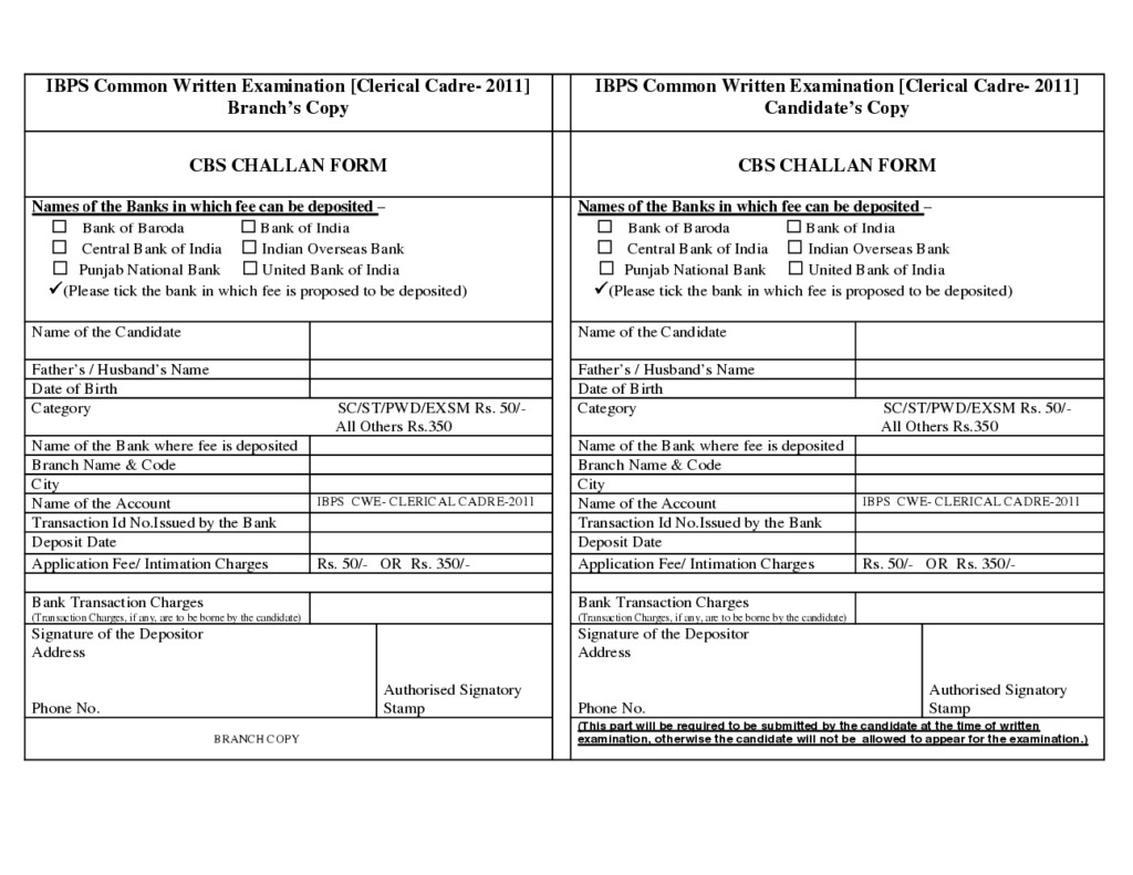 Sbi Challan Form Download 2014 You Can Download On On The Site 