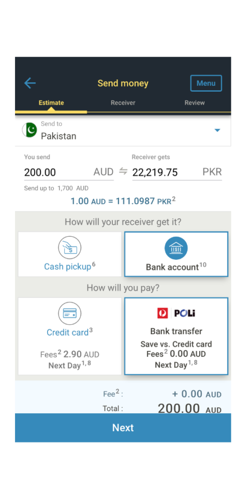 Send Money To Pakistan Western Union Australia