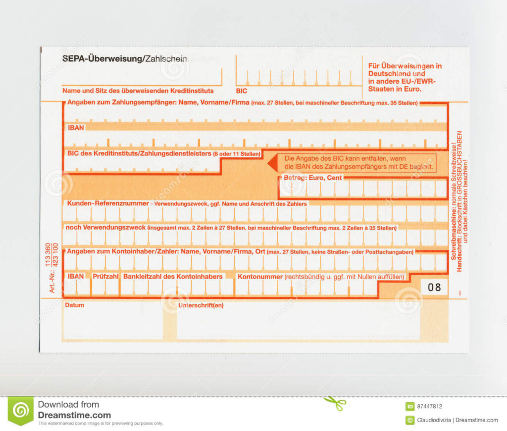 Sepa Transfer Payment Form In Berlin Editorial Photography Image Of