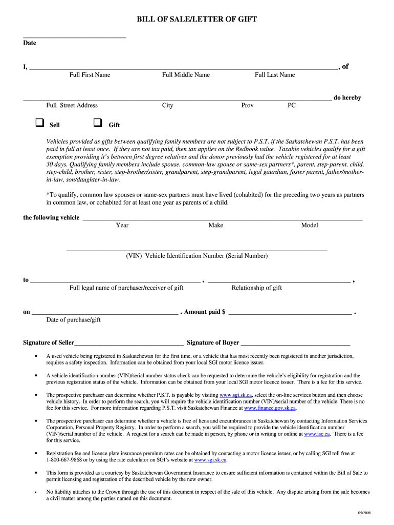Sgi Bill Of Sale Fill Out And Sign Printable PDF Template SignNow