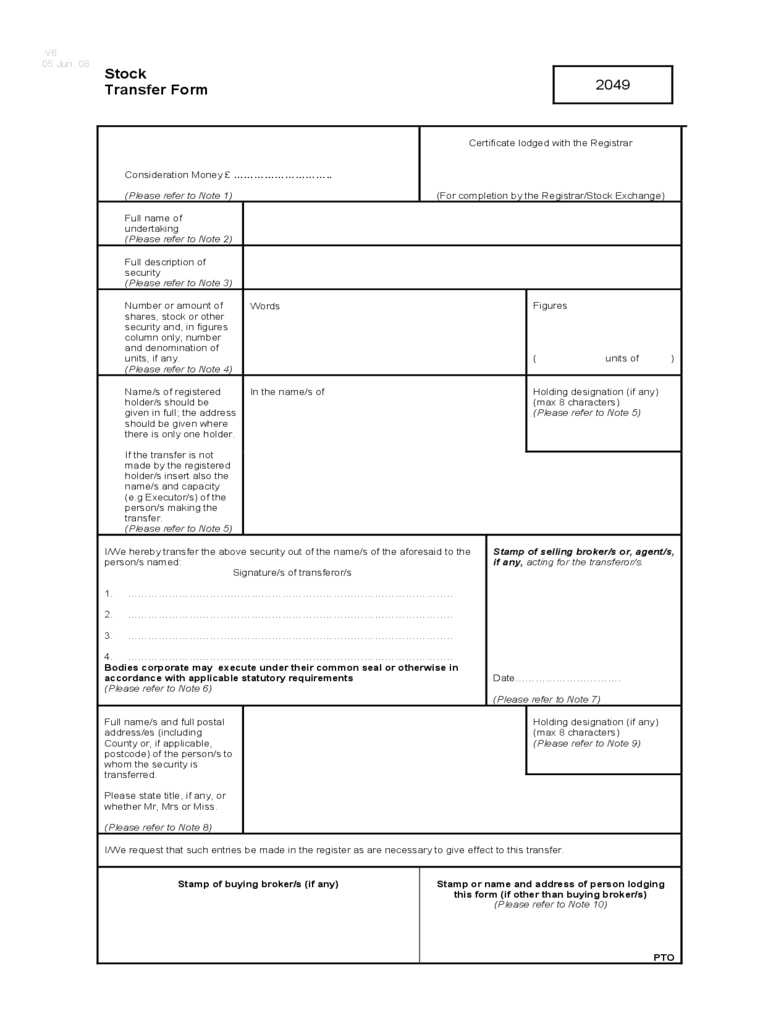 Stock Transfer Form 9 Free Templates In PDF Word Excel Download