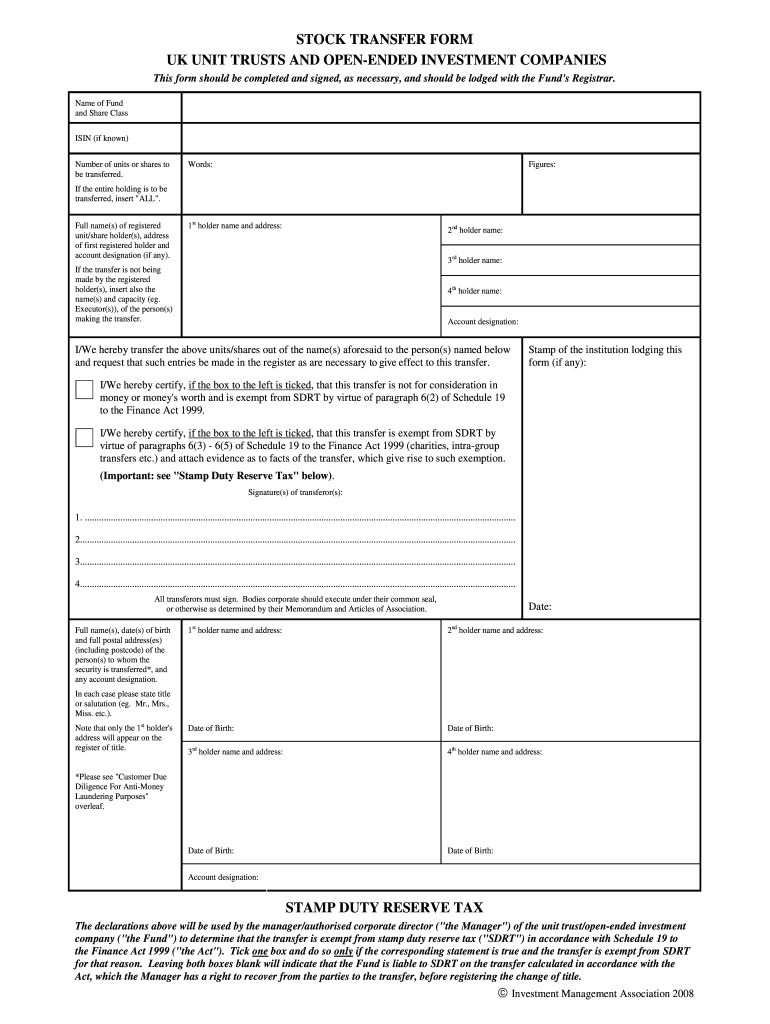 Stock Transfer Form Fill Out And Sign Printable PDF Template SignNow