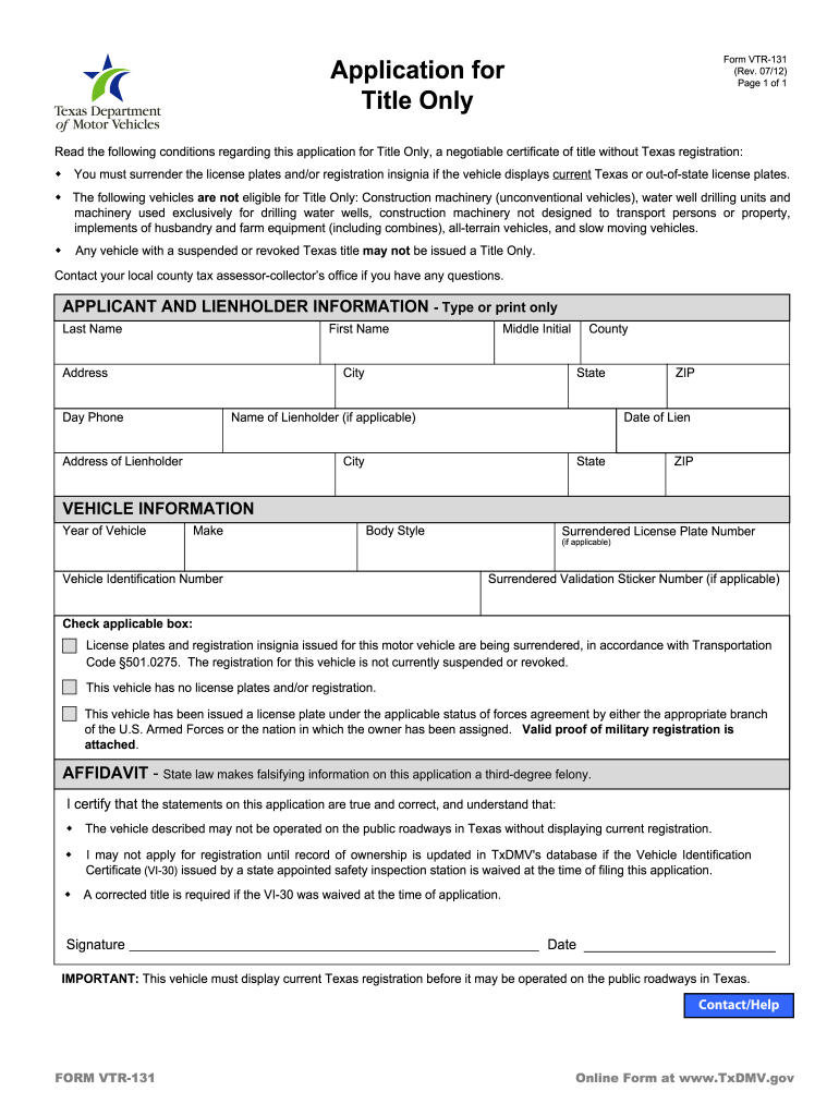 Texas Title Transfer Form Fill Out And Sign Printable PDF Template