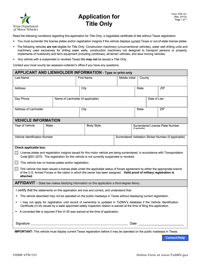 Texas Title Transfer Form Fill Out And Sign Printable PDF Template 