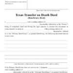 Texas Transfer On Death Deed Form Download Printable PDF Templateroller