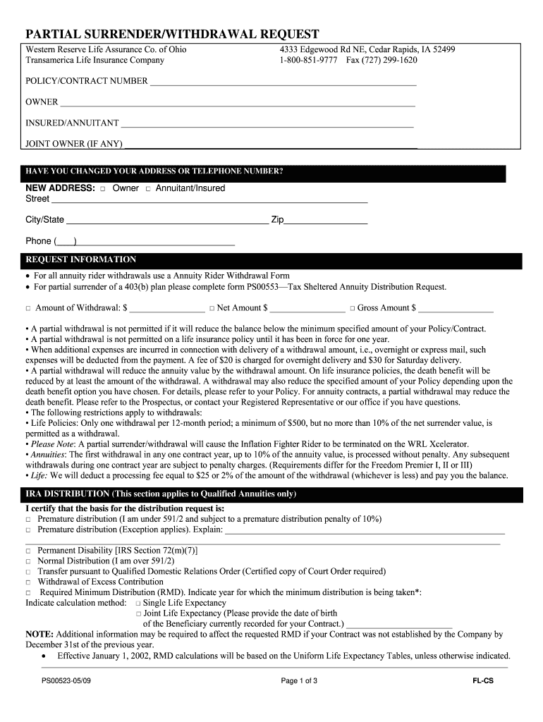 Transamerica Annuity Withdrawal Form Fill Online Printable Fillable 