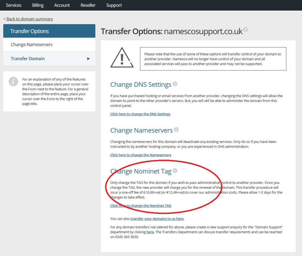 Transfer A Domain Away From Names co uk Support Centre Names co uk