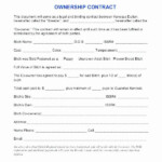 Transfer Of Ownership Contract Template Lovely Co Ownership Agreement