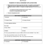 Transfer Of Vehicle Ownership Application Form Printable Pdf Download