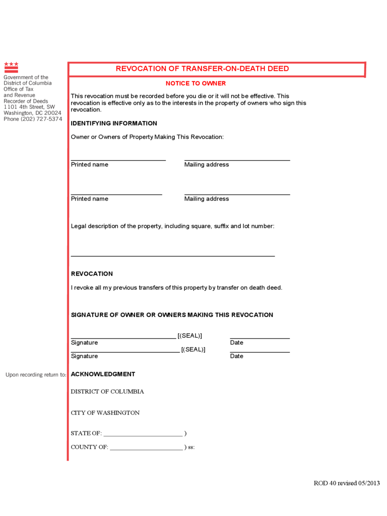 Transfer On Death Form 2 Free Templates In PDF Word Excel Download