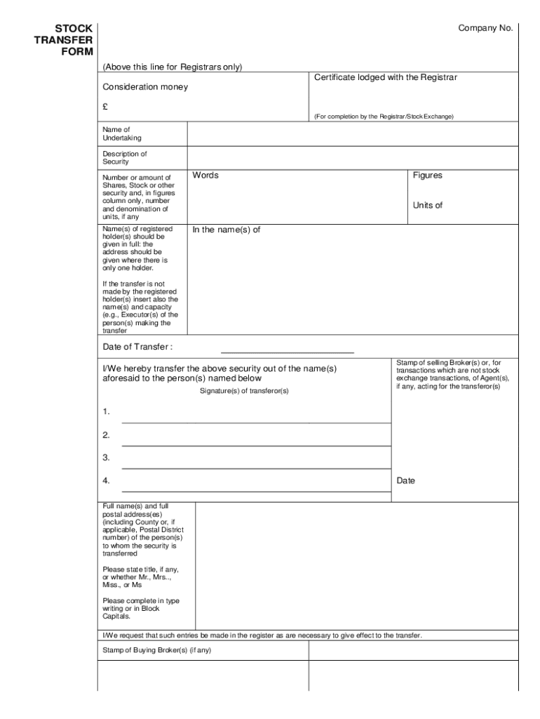 UK Stock Transfer Form Fill And Sign Printable Template Online US 