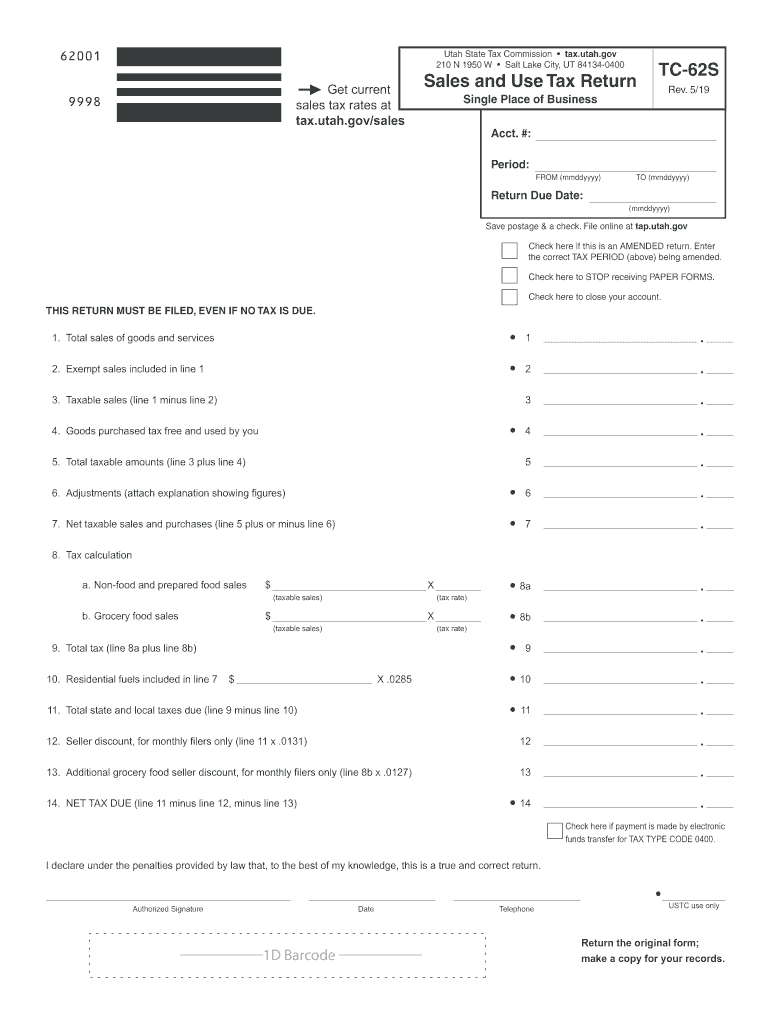 UT TC 62S 2019 Fill Out Tax Template Online US Legal Forms