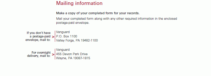 Vanguard Brokerage IRA Transfer Out Form Address My Solo 401k Financial