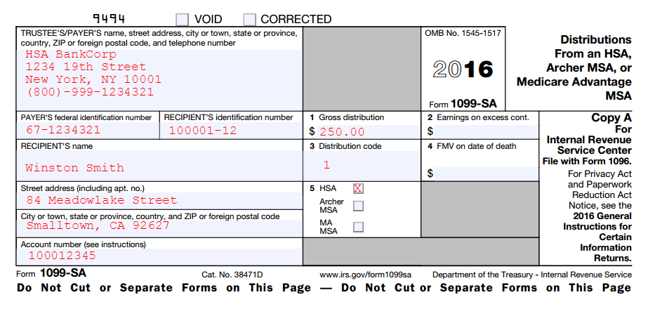 What Is HSA Form 1099 SA HSA Edge